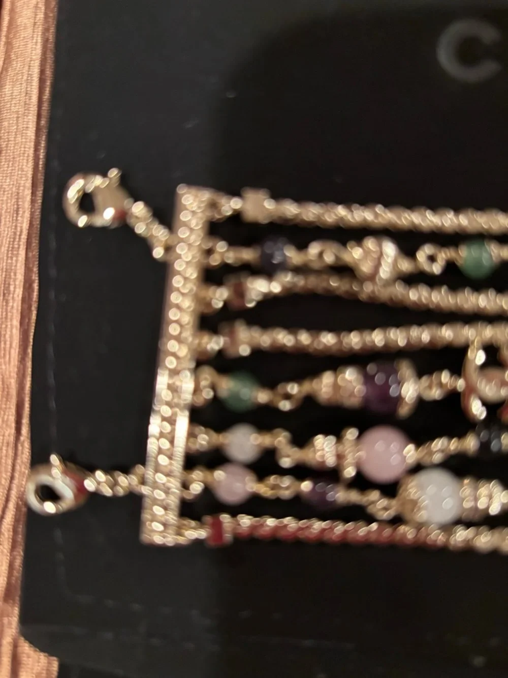 Chanel Multicolor Beaded Gold-Tone Bracelet - Picture 9 of 11